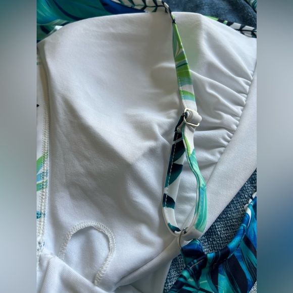 NWT 3X Peyton & Parker Plus sized Blue Tropical Bikini - Picture 8 of 9